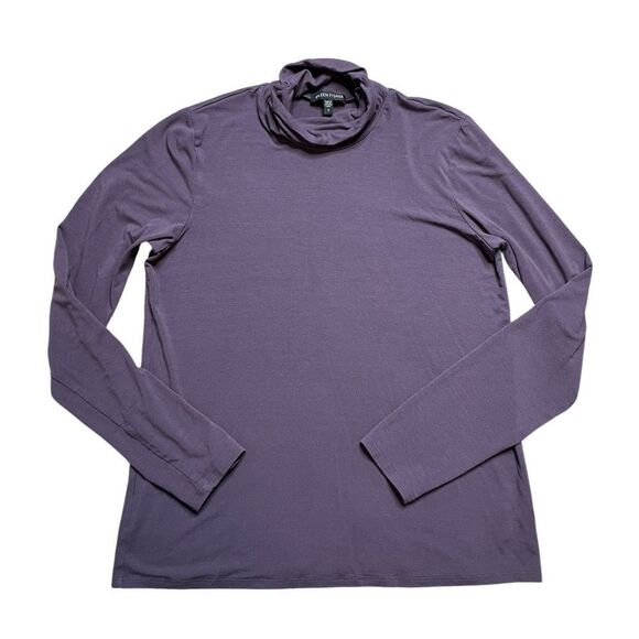 Eileen Fisher Fine Jersey Scrunch Neck Top Purple Size Small - Picture 2 of 9